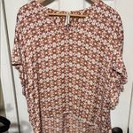 Anthropologie  Red and White Floral Blouse Photo 0