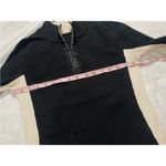 DKNY 90s active fitted 2 tone quarter zip pullover sweater black ivory Ribbed M Photo 12