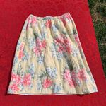 Jones New York Jones‎ New York Sport  Floral Print Skirt Easter Spring SIZE 6 Yellow Linen Photo 4