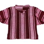 Mexican Red Baja Poncho Hoodie Pullover Sweater Size XXL Photo 1