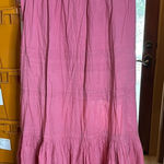 Avenue 100% Cotton Pink Strawberry Flowing Crinkled Maxi Skirt Size 2X 18/20 Photo 0