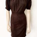 Allison Brittney [] Chocolate Brown Cashmere Round Neck Sheath Dress Size Large L Photo 0