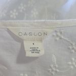 Caslon White Eyelet Button Down Top with Flutter Sleeves Photo 6