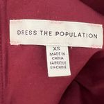 Dress the Population Alessia Wine Burgundy V-Neck Tie Waist Crepe Size XS NWT Photo 5