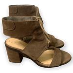 Sole Society Heels Women’s Size 7 Suede Lace Up Block Sandals in Dark Taupe Photo 2