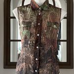 Dolce & Gabbana Camouflage Printed Sleeveless Button Up Blouse Size M EXCELLENT Photo 1