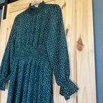 SheIn Green & White Long Sleeve High Neck Polka Dot Dress Size Large Photo 8