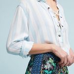 Rails Striped Long Sleeve Lace Up Shirt Photo 2