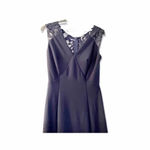 Miss Kim navy blue mermaid sequin gown with lace halter back sleeveless S NEW Photo 7