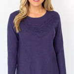 Elle  Purple Sweater Blouse Small Photo 0