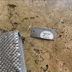 Jessica McClintock Metal Mesh Roll Bag Clutch Purse Crossbody Silver Chain Photo 6