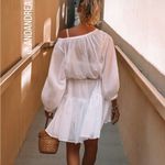 Joie NEW  Linen Blend Long Sleeve Tiered Beach Cover Up Midi Dress S Photo 1