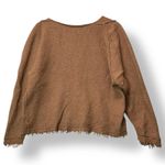 Free People  Womens Cropped Boho Wool Blend Knit Sweater S Fringe Hem V Neck Photo 2