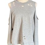 Ten Sixty Sherman  Distressed Cold Shoulder Sweatshirt Photo 7