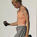 Free People Happiness Runs Long Crop Tank in Peach Punch XS/S Photo 3