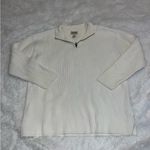 st. john's bay  White Women's Sweater 1/4 Zip Corded XL Extra Large Pullover Photo 1