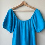 NEW Honorine Pamela Cotton Gauze Blue Short Sleeve Tiered Midi Dress Size Small Photo 8