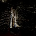 Chico's Leather Vest Full Zip Up Textured Faux Fur Patterned Lining Black 2 L Photo 2