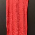 For Cynthia  Linen Blend Asymmetrical Mesh Hem Sleeveless Midi Maxi Dress Coral M Photo 0