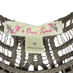 it's our time Crochet Tank Top Fringe Sleeveless Festival Boho Olive Green M Photo 2