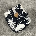 India Hicks  Beetle Canvas Tote Bag Navy Blue White & Small Pouch Eleuthera Photo 5