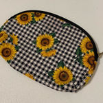 Plaid sunflower‎ zipper pouch Photo 0