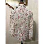 TCEC Floral Print Blazer Women's Pink Roses White Spring Summer Jacket Photo 2