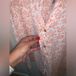 Jachs Girlfriend  Pink/White floral short‎ sleeved popover top XL NWT Photo 4