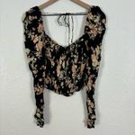 Free People Black Hilary Floral Printed Top NWT Size Medium Photo 3