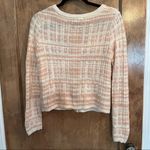 Anthropologie  Knitted & Knotted Women’s XSmall Pink Ivory Cardigan Sweater Shirt Photo 3
