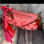 Coach PINK Y2K vintage shoulder Demi satin Canvas baguette Photo 5