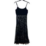 Adrianna Papell VTG Y2K Black Beaded Dress Velvet Burnout Mesh Formal Dress 12 Photo 2