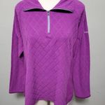 Columbia Women's Purple Diamond Quilt Glacial III Print 1/2 Zip Fleece Size XL Photo 0
