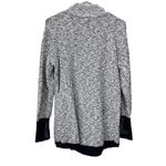 LL Bean Marled Gray Black Mock Neck Linen Blend Ragg Pullover Sweater MEDIUM Gray Photo 3