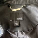 a.n.a faux leather fitted black moto jacket biker zip up size Large lined sexy Photo 7
