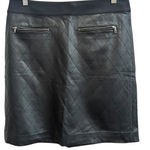 Ann Taylor Black Diamond Quilted Faux Vegan Leather Knit Waist Skirt 6 Small Photo 0