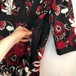 Ann Taylor Black Red White Multi Floral 3/4 Sleeve Knee Length Work Shift Dress Photo 10