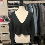 Urban Outfitters V-Neck Cropped Sweater Size S Gray Photo 0