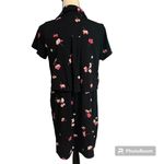 J.Jill  | Pima Cotton Modal Blend Black Floral Pockets Shirt Dress Sz M Petite Photo 1