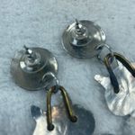 Cat Kitten Kitty Cat Silver Color Metal Pierced Earrings Dangle Wiggles Photo 7