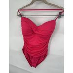 La Blanca  Sweetheart Neck Ruched Halter One Piece Bathing Suit Coral Pink 10 Photo 8