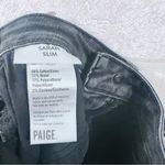 Paige Sarah Slim High Rise Straight Leg Jeans in Black Willow Wash Size 25 Photo 9