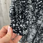 ZARA Women's Black and White Floral Mini Dress Size M Flowy Long Sleeves Photo 6