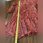 Rebecca Minkoff caden printed Floral long sleeve Tiered Ruffle Mini Dress Orange Photo 10