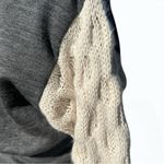 ZARA Basics Cable Knit Balloon Sleeve Sweater Gray & Cream Size M Photo 3