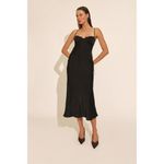 Bardot  Sabina Midi Dress in Black 12 Womens Satin Cocktail Party Photo 12