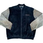 Vintage The Reserve Black Leather Leopard Bomber Jacket Size XL Photo 0