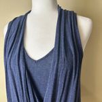Ella Moss  Drape Front Layered Tank Top Shirt Size Medium Blue Heathered Grey Photo 2