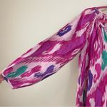 Dylan NWT  Ikat Print‎ Long Sleeves Split Neck Blouse Size XS Photo 3