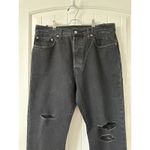 Levi's 501 Ripped Distressed Black Wash Denim Jeans Size 32 Photo 1